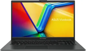 ASUS Vivobook Go 15 E1504FA preto, aberto de frente