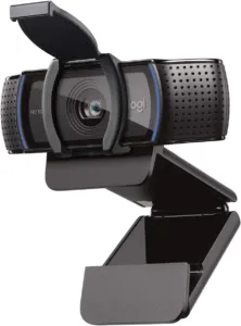 Webcam Logitech C920s Full HD com tampa de privacidade e clipe universal