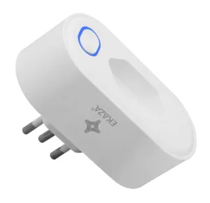 Tomada inteligente EKAZA 10A Wi-Fi branca com medidor de consumo
