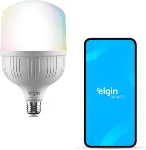 Lâmpada inteligente Elgin Smart Color 20W alta potência RGB Wi-Fi com base E27