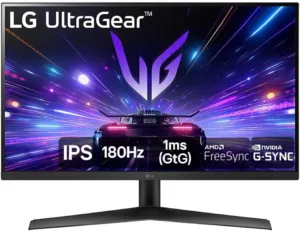 Monitor gamer LG UltraGear 27GS60F de 27 polegadas Full HD com base preta
