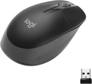 Mouse sem fio Logitech M190 cinza com receptor USB