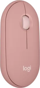 Mouse sem fio Logitech Pebble 2 M350s rosa, formato slim