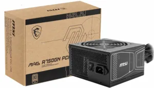 Fonte MSI MAG A750GN PCIE5 preta de 750W com cabos fixos