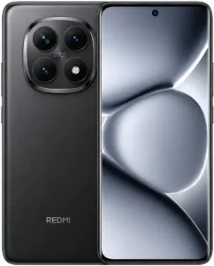 Celular Xiaomi Redmi Note 15 preto, frente e verso