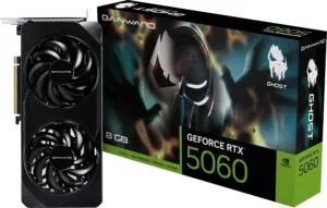 Placa de vídeo Gainward GeForce RTX 5060 Ghost 8GB GDDR7 com dois ventiladores