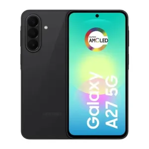 Samsung Galaxy A27 5G preto, frente e verso