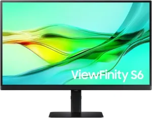 Monitor Samsung ViewFinity S6 de 27 polegadas com base ajustável para escritório