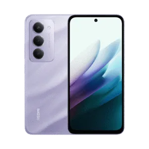 Xiaomi Redmi 15 roxo, frente e verso